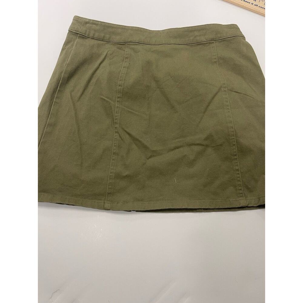 Forever21 Green/brown Zip Mini Skirt Juniors Sz Medium - Picture 4 of 5